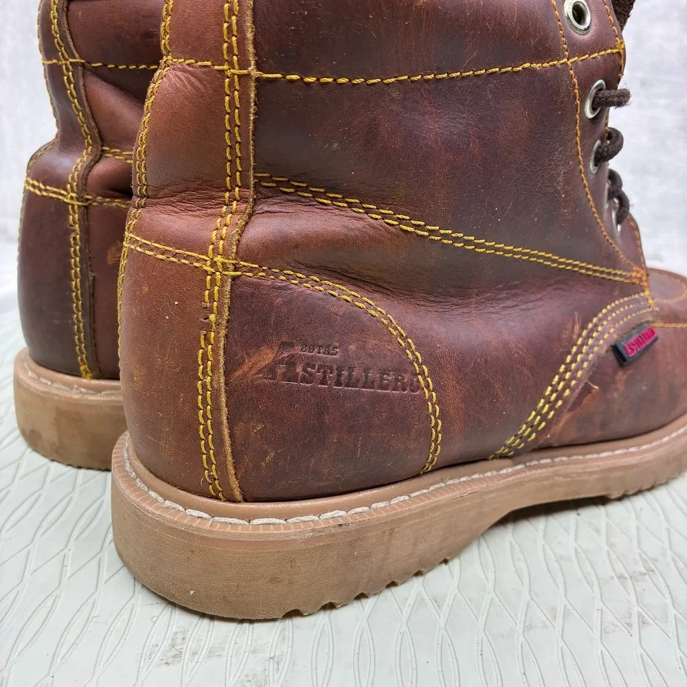 Botas Astillero Work Boots Mens 9 Brown Leather Moc Toe Oil Resistant Heritage